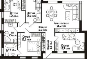 Дом 120м², 1-этажный, участок 0 сот.