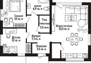 Дом 85м², 1-этажный, участок 0 сот.