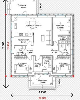 Дом 125м², 1-этажный, участок 8 сот.