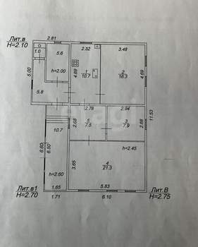 Дом 64м², 1-этажный, участок 6 сот.