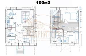 Таунхаус 110м², 2-этажный, участок 2 сот.  