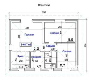 Коттедж 70м², 1-этажный, участок 4 сот.  