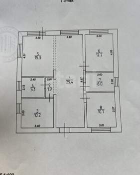 Дом 110м&sup2;, 1-этажный, участок 6 сот.  