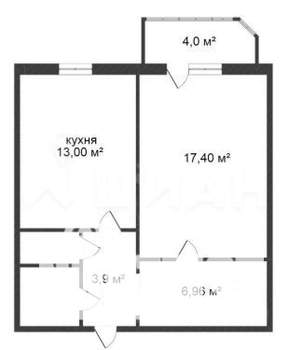 1-к квартира, на длительный срок, 45м2, 6/9 этаж