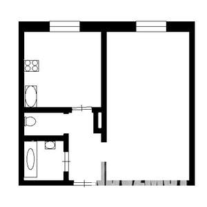 1-к квартира, на длительный срок, 32м2, 1/5 этаж
