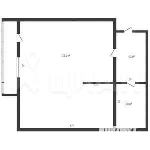 1-к квартира, на длительный срок, 34м2, 4/9 этаж