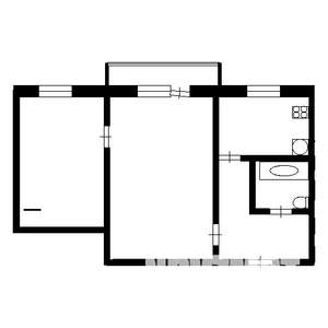2-к квартира, на длительный срок, 48м2, 4/5 этаж