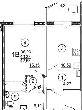 1-к квартира, на длительный срок, 42м2, 8/17 этаж