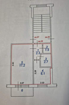 1-к квартира, вторичка, 32м2, 4/5 этаж