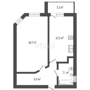 1-к квартира, вторичка, 45м2, 10/11 этаж