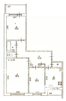 3-к квартира, вторичка, 69м2, 7/10 этаж