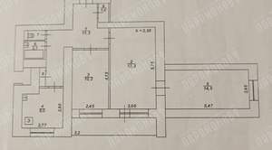 3-к квартира, вторичка, 69м2, 3/12 этаж
