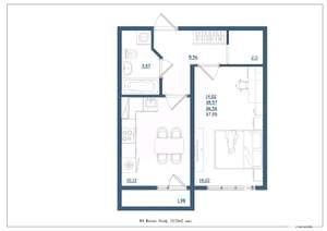 1-к квартира, сданный дом, 38м2, 17/18 этаж