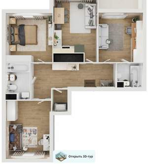 3-к квартира, сданный дом, 84м2, 10/16 этаж