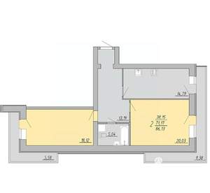 2-к квартира, строящийся дом, 86м2, 8/9 этаж