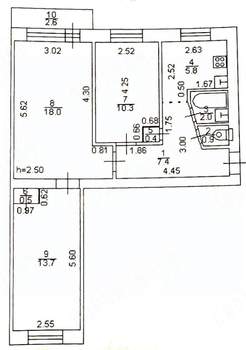 3-к квартира, вторичка, 62м2, 3/5 этаж