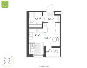 1-к квартира, вторичка, 26м2, 11/18 этаж