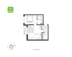 1-к квартира, вторичка, 54м2, 20/25 этаж