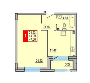 1-к квартира, вторичка, 47м2, 1/8 этаж