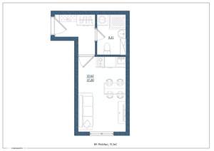 Студия квартира, сданный дом, 17м2, 2/4 этаж