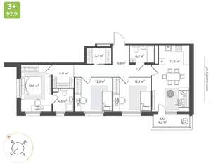 3-к квартира, вторичка, 90м2, 7/10 этаж