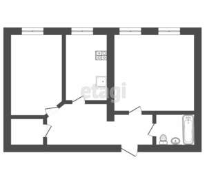 2-к квартира, вторичка, 52м2, 1/9 этаж