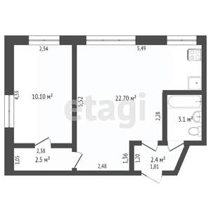 2-к квартира, вторичка, 42м2, 3/4 этаж