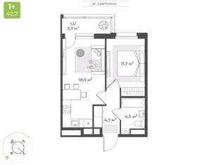 1-к квартира, строящийся дом, 40м2, 9/17 этаж