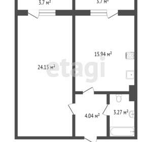 1-к квартира, вторичка, 42м2, 14/16 этаж