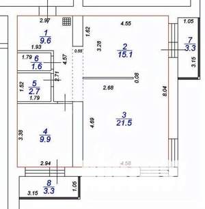 2-к квартира, вторичка, 60м2, 10/11 этаж