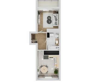 1-к квартира, вторичка, 41м2, 5/16 этаж