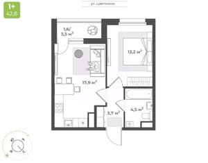 1-к квартира, вторичка, 41м2, 4/10 этаж