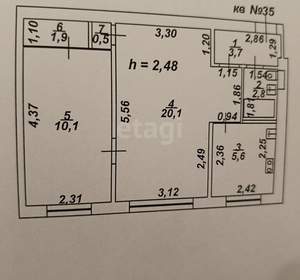 2-к квартира, вторичка, 45м2, 2/6 этаж