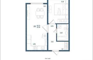 1-к квартира, сданный дом, 37м2, 3/15 этаж