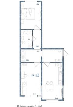 2-к квартира, сданный дом, 56м2, 10/15 этаж