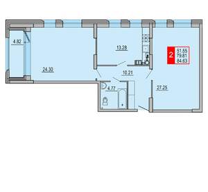 2-к квартира, вторичка, 85м2, 8/8 этаж