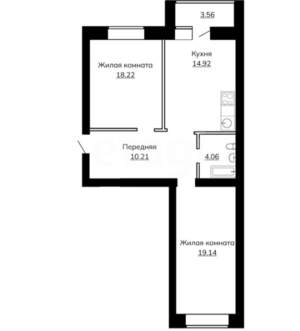 2-к квартира, сданный дом, 70м2, 7/9 этаж