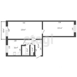 2-к квартира, вторичка, 45м2, 4/5 этаж