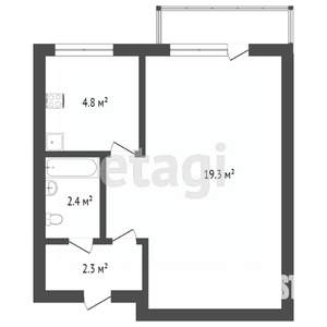 1-к квартира, вторичка, 30м2, 5/5 этаж
