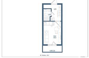 Студия квартира, сданный дом, 20м2, 4/4 этаж