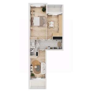 2-к квартира, вторичка, 60м2, 6/15 этаж