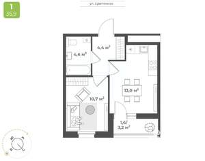 1-к квартира, вторичка, 34м2, 2/16 этаж
