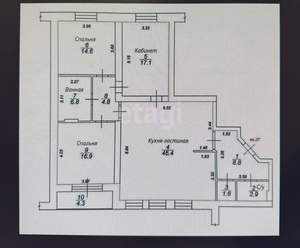 4-к квартира, вторичка, 123м2, 5/6 этаж