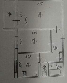 2-к квартира, вторичка, 47м2, 6/9 этаж