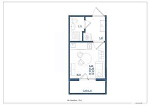 Студия квартира, сданный дом, 17м2, 3/4 этаж