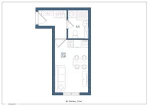 Студия квартира, сданный дом, 17м2, 1/4 этаж