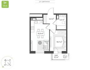 1-к квартира, вторичка, 36м2, 10/16 этаж