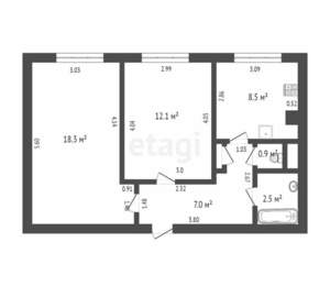 2-к квартира, вторичка, 50м2, 9/10 этаж