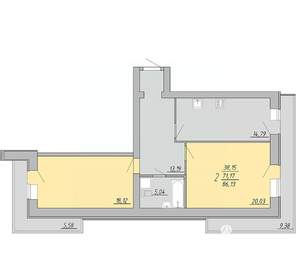 2-к квартира, строящийся дом, 86м2, 3/9 этаж