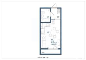 Студия квартира, сданный дом, 22м2, 11/18 этаж